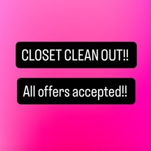 Closet clean out sale!!! All offers accepted!!